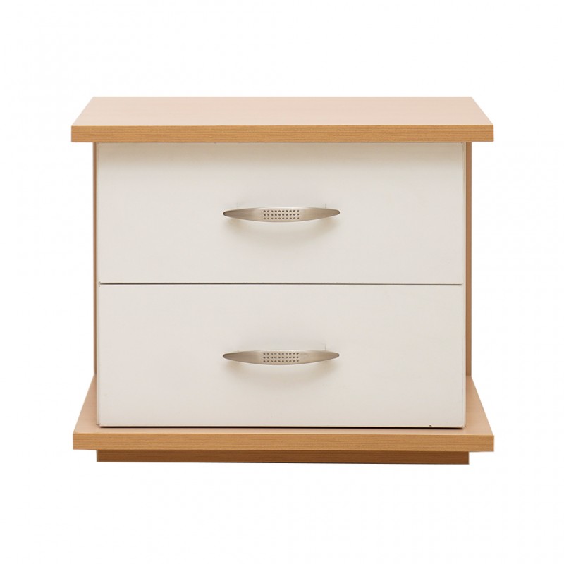 Capella Night Table White & Oak