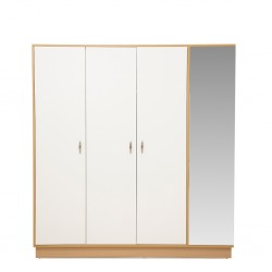 Capella Wardrobe 3 Doors With Shoe Rack & Side Door White & Oak