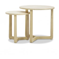 Elton Set of 2 Side Tables Cream Wash