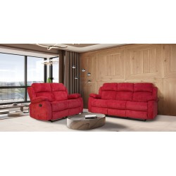 Sabella Recliner Sofa 3+2 Cranberry Col Fabric