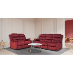 Carole Recliner Sofa 3+2 Cranberry Fab