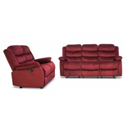 Carole Recliner Sofa 3+2 Cranberry Fab