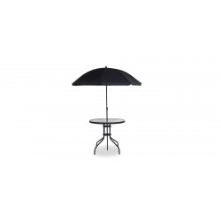 Orson Table & 4 Chairs With Umbrella Black