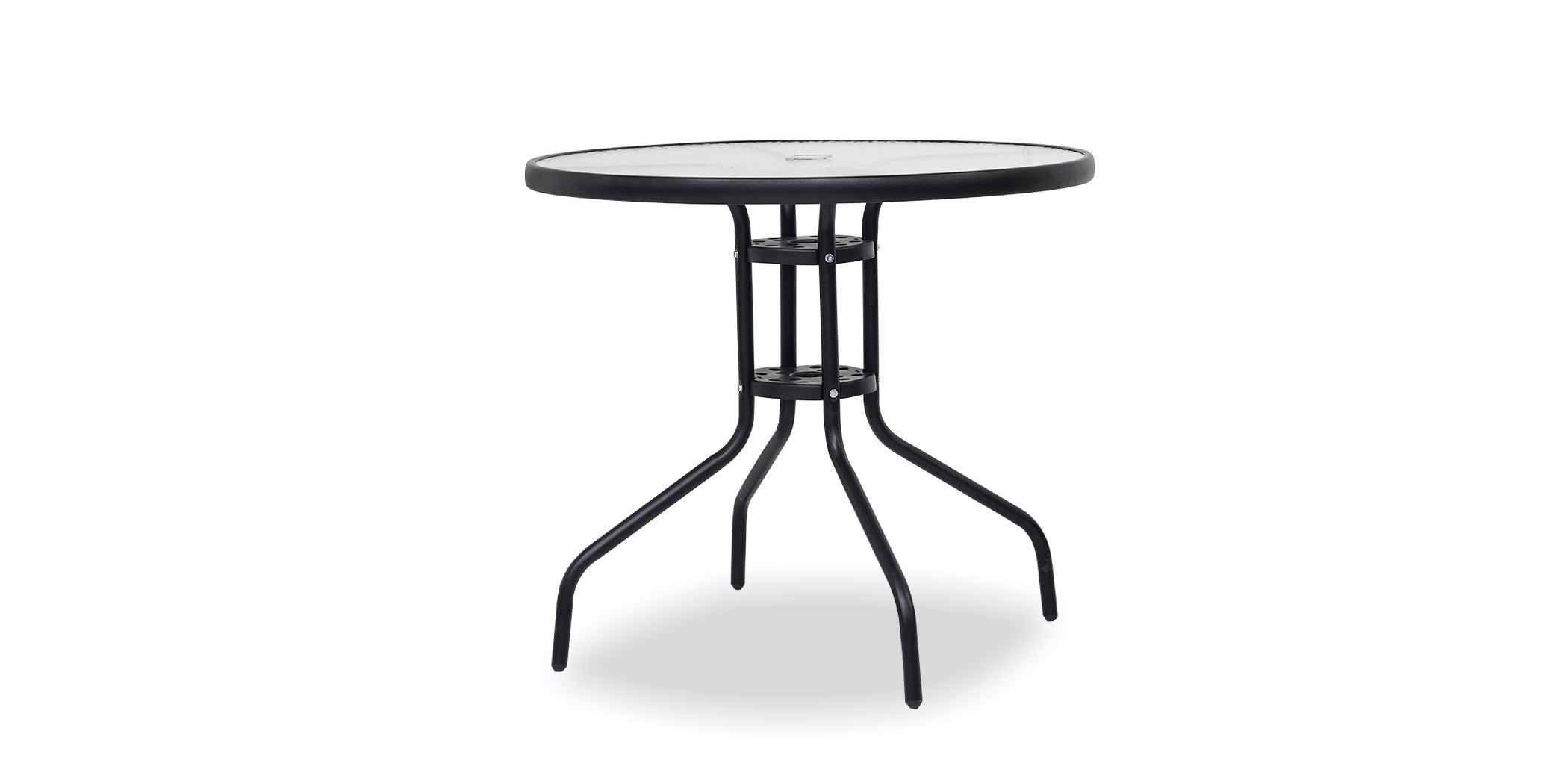 Orson Table & 4 Chairs With Umbrella Black