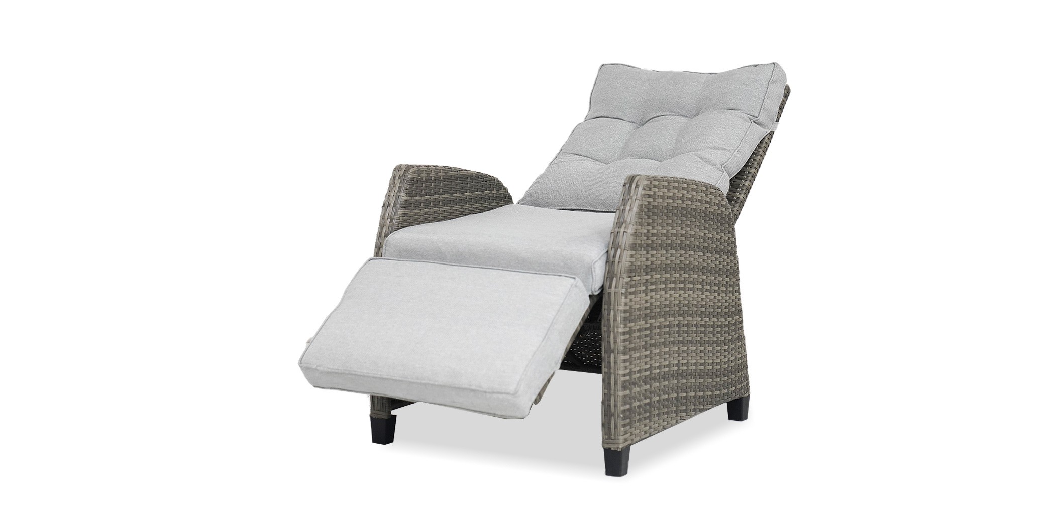 Cole Reclining Set of 2 Chairs + Side Table Grey