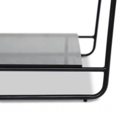 Newton Coffee Table Metal & Grey glass Shelf