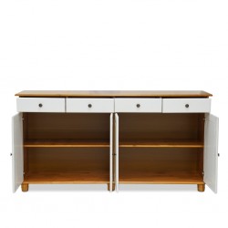 Rubi Buffet 4 Doors & 4 Drawers Teak/Off White