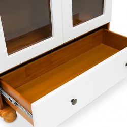 Rubi Showcase 2 Doors & 1 Drawer Teak/Off White