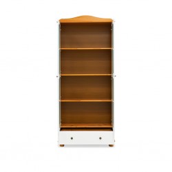 Rubi Showcase 2 Doors & 1 Drawer Teak/Off White