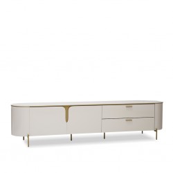 Celine Low TV Cabinet With 2 Doors & Drawers Off White