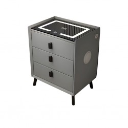 Luca Bedside Cabinet Grey With Charger