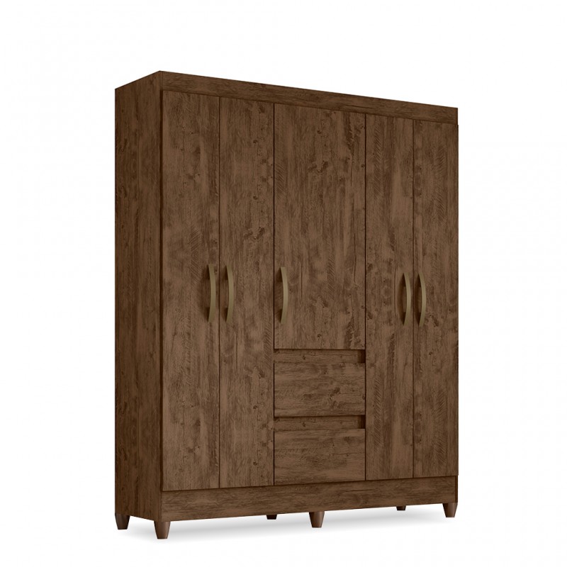 Dakar Wardrobe 5 Doors Brown