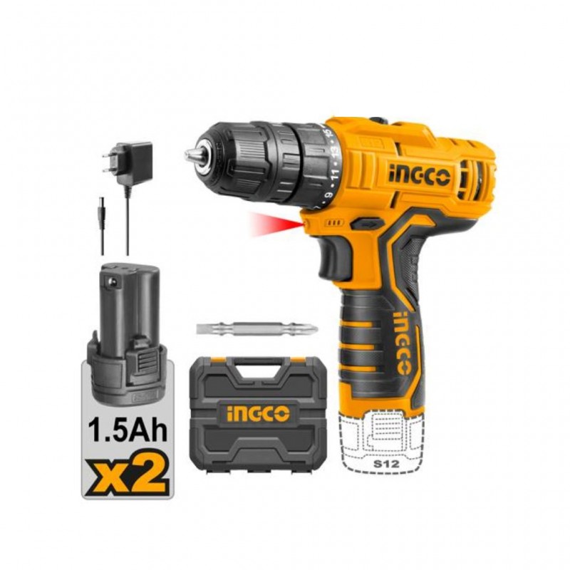 Ingco Cdli12208 Lithium-Ion Cordless Drill 12V