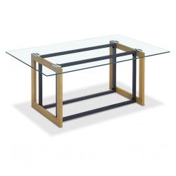 Osaka Coffee Table 8mm Tempered Glass & Black Powder Coated Metal Leg