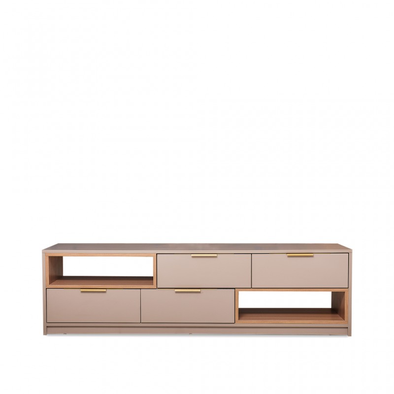 Verdana Low Tv Cabinet Smokey & Café Latte