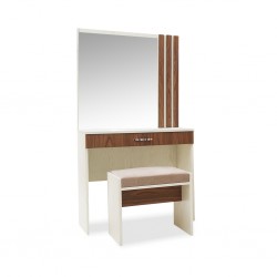 Camellia Dressing Table Walnut & Off White In Plywood