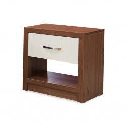 Camellia Night Table Walnut & Off White In Plywood