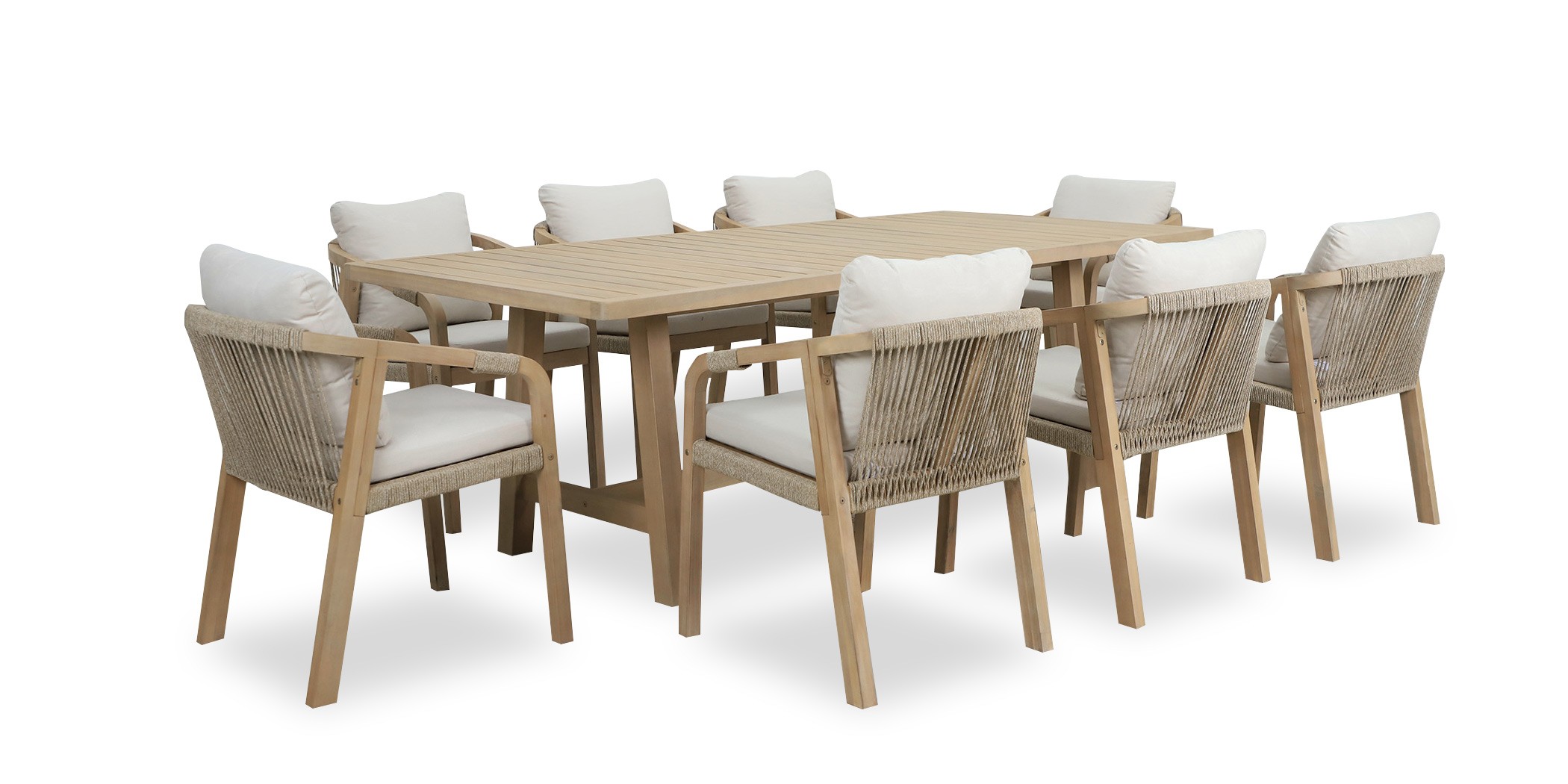 Ravona Table and 6 chairs Acacia Natural Finish