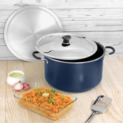 Vinod ZBP32 32cm - 14L Zest Biryani Pot With S/S Lid & Dum Lid - 4mm Non Stick