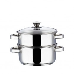 Vinod BSSH224 24 cm 2 Tier 2.5mm Induction Steamer With Glass Lid