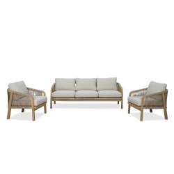 Ravona Sofa 3+1+1 Acacia With Cushion Natural Finish