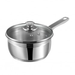 Vinod 3320 20cm 3L Two Tone S/S 6.2mm Saucepan With Glass Lid Induction