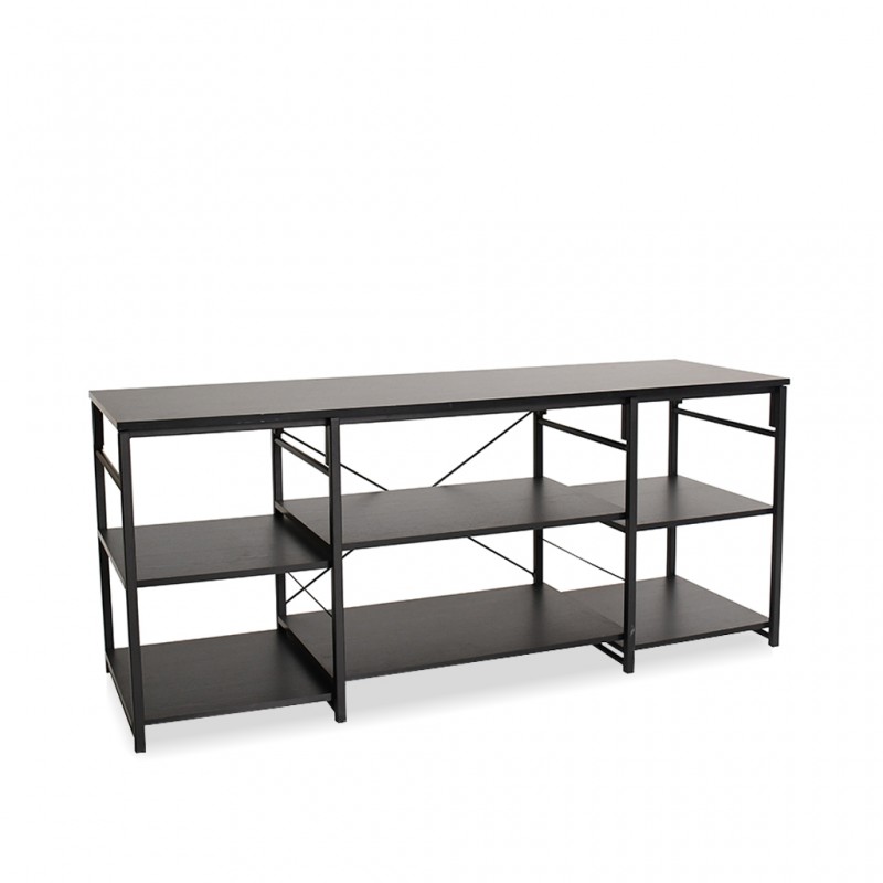 Bolivia Metal TV Stand Black Oak