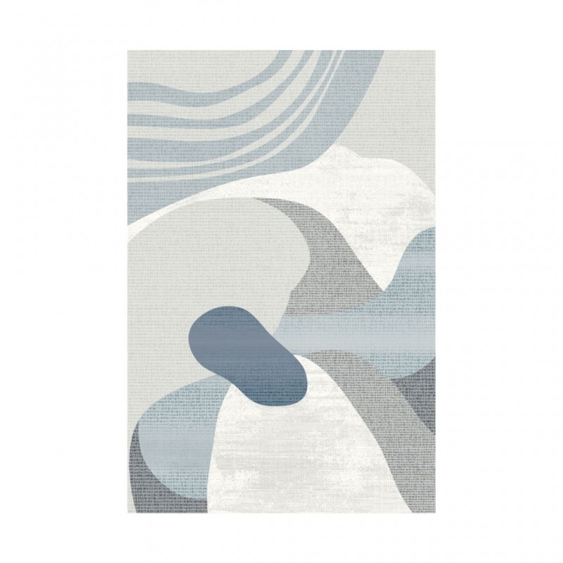 Printing Rug 160X230 cm Blue & White