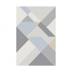 Printing Rug 160X230 cm Blue And Grey