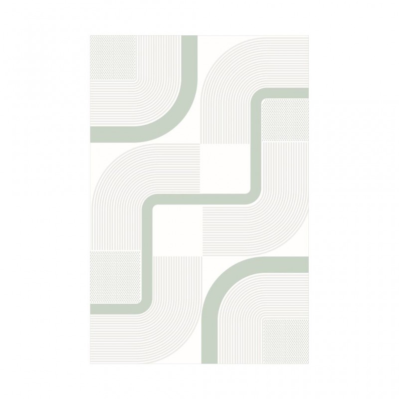 Printing Rug 160X230 cm Green And Grey Mix