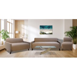 Asana Sofa 3+2+Armless Chair Brown Fabric