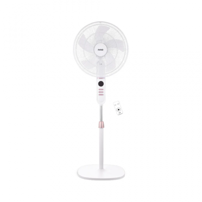 NNIO N1600DCSFR 16" White & Rose Gold DC Stand Fan With Remote