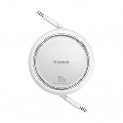 Baseus Free 2 draw Retractable 100w 1m Moon White Charging Cable Type-C To Type-C P10364500211-00