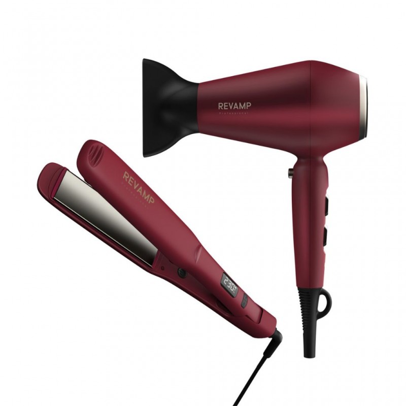 Revamp GSST200DR375-GB Radiance Dryer + Straightener 3YW The Forever Love Gift Set