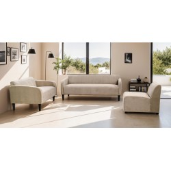 Brava Sofa 3+2+Armless Chair Brown Fabric