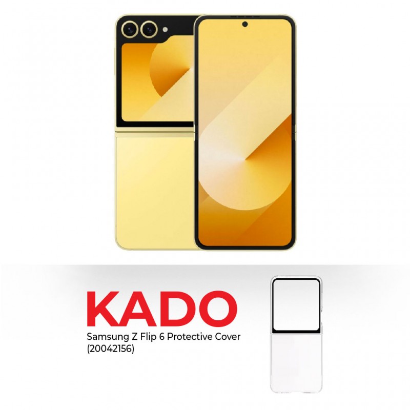 Samsung Galaxy Z Flip 6 Yellow & Free Samsung Z Flip 6 Protective Cover Transparent