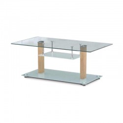 Bali Coffee Table Oak Wood/Glass