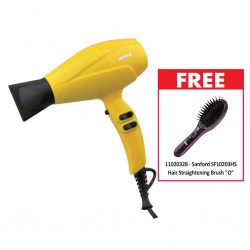 Sanford SF9679HD Yellow 2400W 2YW Hair Dryer "O" & Free Sanford SF10203HS Hair Straightening Brush "O"