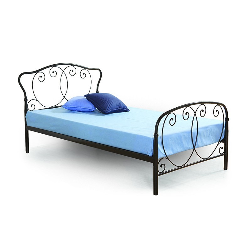 Harmony Bed 107x190 cm Platinum Metal