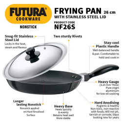 Futura Q21/NF26S 26cm 3.25mm N.Stick Frying Pan With Lid