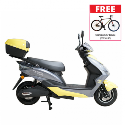 Speedway E7 Grey/Yellow 2000 Watt Electric Bike & Free Champion 26" Bicycle