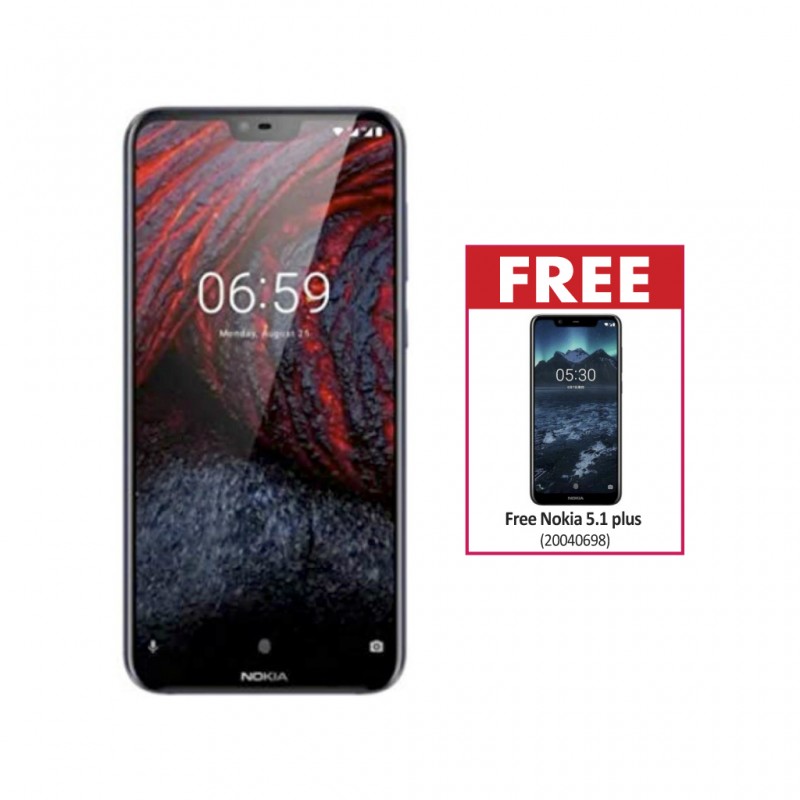 NOKIA 6.1 Plus Blue & Free Nokia 5.1 Plus Black