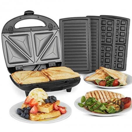 3 in 1, 4 Slice Sandwich, Grill & Waffle Maker