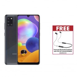 Samsung Galaxy A31 Black & Free Samsung Bluetooth Earphone with Flex GP-OAU019SABBW