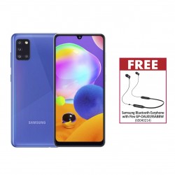 Samsung Galaxy A31 Blue & Free Samsung Bluetooth Earphone with Flex GP-OAU019SABBW