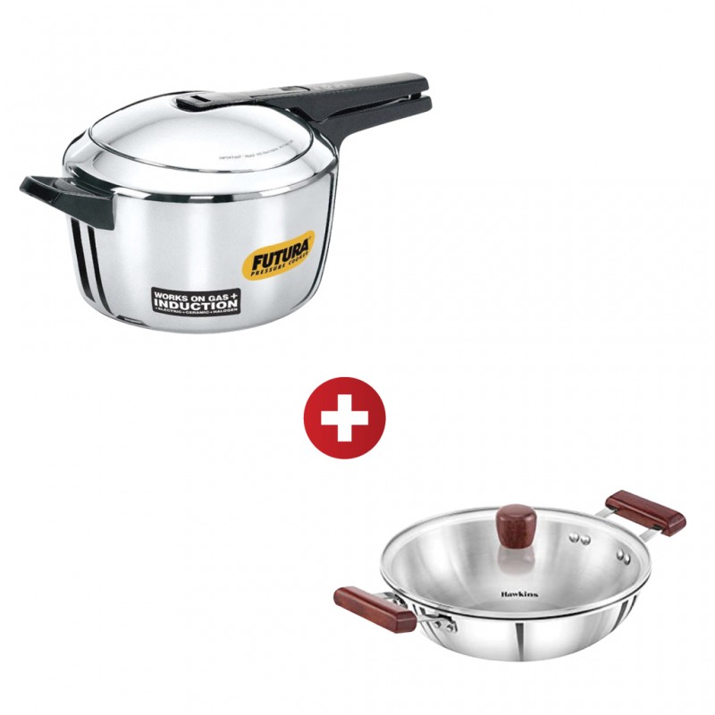 Futura stainless steel cheap pressure cooker 5.5 l