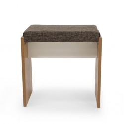 Tessa Dressing Table+Pouf MDF Off White & Oak