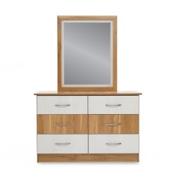 Tessa Dressing Table+Pouf MDF Off White & Oak