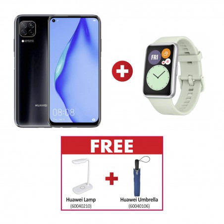 Huawei P40 Lite Midnight Black HUAWEI WATCH Fit Mint Green