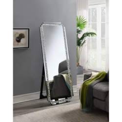 Floor Mirror W/Stand MDF Silver Finish W90x H180 cm JC-MN219